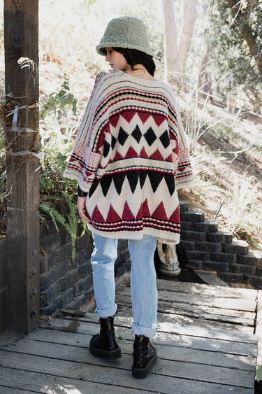 Dreams Faux Hair Pocket Aztec Ruana